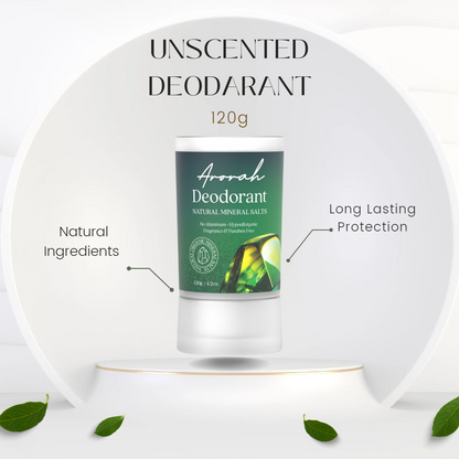 Crystal Deodorant Stick - Natural Mineral Salt Deodorant - Unscented