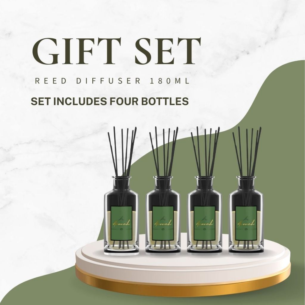 LemOn Grass Bundle X4 180ml Reed Diffuser Home Mosquito Repellent Christmas Home Essential Gift Exchange Set